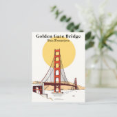 Golden Gate Bridge San Francisco Minimalistisch Briefkaart (Staand voorkant)