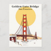 Golden Gate Bridge San Francisco Minimalistisch Briefkaart (Voorkant)