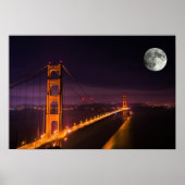 Golden Gate Bridge San Francisco Night Scenery Poster (Voorkant)