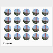 Golden Gate Bridge, San Francisco Ronde Sticker (Vel)