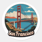 Golden Gate Bridge San Francisco Ronde Sticker (Voorkant)