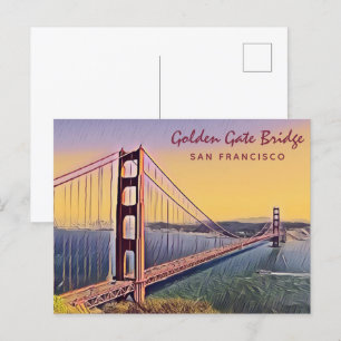 Golden Gate Bridge San Francisco  schilderen Briefkaart