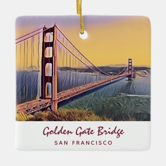 Golden Gate Bridge San Francisco  schilderen Keramisch Ornament (Voorkant)