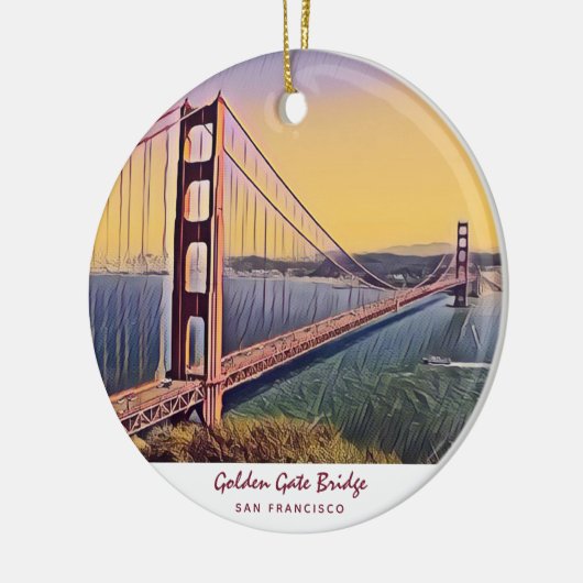 Golden Gate Bridge San Francisco  schilderen Keramisch Ornament (Links)