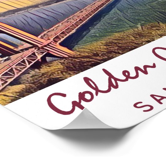 Golden Gate Bridge San Francisco schilderen Poster (Hoek)