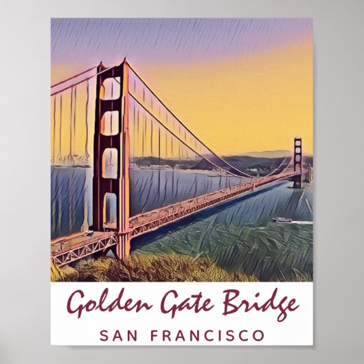 Golden Gate Bridge San Francisco  schilderen Poster (Voorkant)