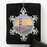 Golden Gate Bridge San Francisco  schilderen Tin Sneeuwvlok Ornament<br><div class="desc">Golden Gate Bridge San Francisco  schilderkunst</div>