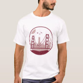 Golden Gate Bridge San Francisco Skyline T-shirt (Voorkant)