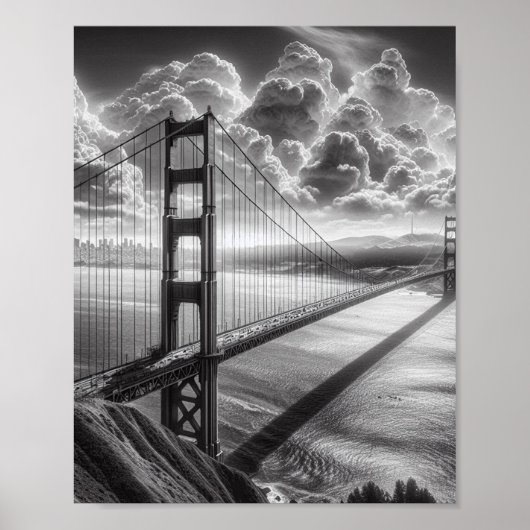 Golden Gate Bridge San Francisco Travel Art Poster (Voorkant)