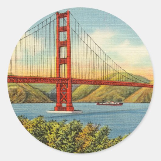  Golden Gate Bridge San Francisco Travel Ronde Sticker (Voorkant)