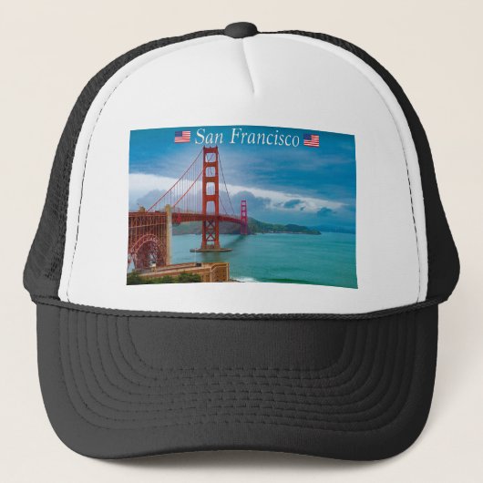 Golden Gate Bridge San Francisco Trucker Pet (Voorkant)