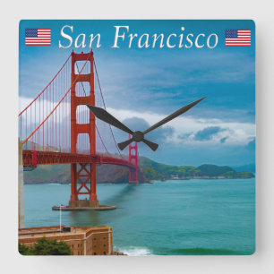 Golden Gate Bridge San Francisco Vierkante Klok
