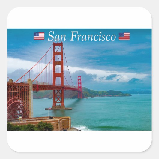 Golden Gate Bridge San Francisco Vierkante Sticker (Voorkant)