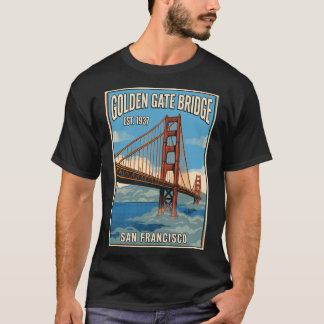 Golden Gate Bridge San Francisco Vintage Reis Po T-shirt