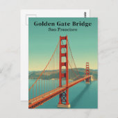 Golden Gate Bridge San Francisco Vintage Travel Briefkaart (Voorkant / Achterkant)