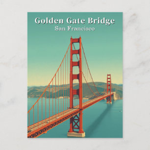 Golden Gate Bridge San Francisco Vintage Travel Briefkaart