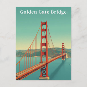 Golden Gate Bridge San Francisco Vintage Travel Briefkaart