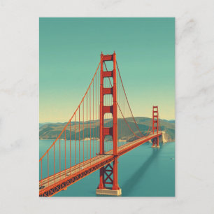 Golden Gate Bridge San Francisco Vintage Travel Briefkaart