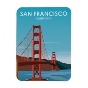 Golden Gate Bridge San Francisco Vintage Travel Magneet