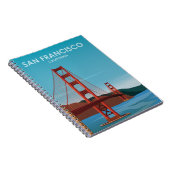 Golden Gate Bridge San Francisco Vintage Travel Notitieboek (Rechterzijde)