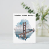 Golden Gate Bridge San Francisco Watercolor Briefkaart (Staand voorkant)
