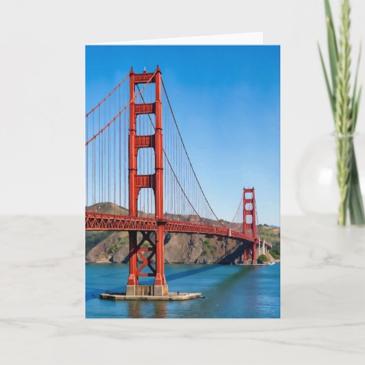 Golden Gate Bridge San Francisco Watercolor Kaart (Voorkant)