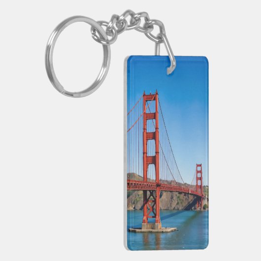 Golden Gate Bridge San Francisco Watercolor Sleutelhanger (Voorkant Links)