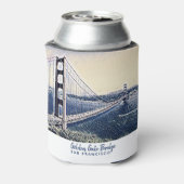 Golden Gate Bridge San Francisco Waterverf Art Blikjeskoeler (Blikje Achterkant)