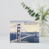 Golden Gate Bridge San Francisco Waterverf Art Briefkaart (Staand voorkant)