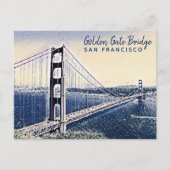 Golden Gate Bridge San Francisco Waterverf Art Briefkaart (Voorkant)