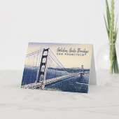 Golden Gate Bridge San Francisco Waterverf Art Kaart (Voorkant)