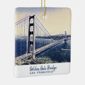 Golden Gate Bridge San Francisco Waterverf Art Keramisch Ornament (Rechts)