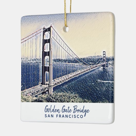 Golden Gate Bridge San Francisco Waterverf Art Keramisch Ornament (Links)