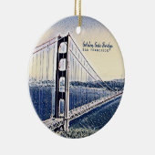 Golden Gate Bridge San Francisco Waterverf Art Keramisch Ornament (Rechts)
