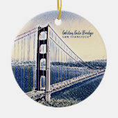Golden Gate Bridge San Francisco Waterverf Art Keramisch Ornament (Voorkant)
