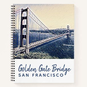 Golden Gate Bridge San Francisco Waterverf Art Notitieboek