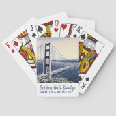Golden Gate Bridge San Francisco Waterverf Art Pokerkaarten (Achterkant)