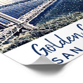 Golden Gate Bridge San Francisco Waterverf Art Poster (Hoek)