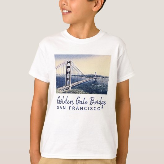 Golden Gate Bridge San Francisco Waterverf Art T-shirt (Voorkant)