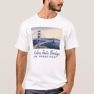 Golden Gate Bridge San Francisco Waterverf Art T-shirt