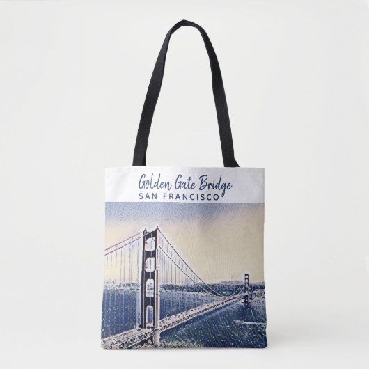Golden Gate Bridge San Francisco Waterverf Art Tote Bag (Voorkant)