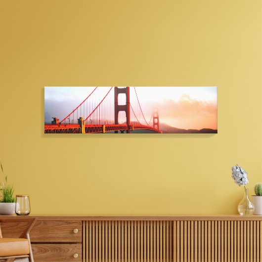 Golden Gate Bridge San Fransico Panoramic Canvas Afdruk (Insitu (Woonkamer))