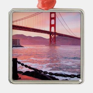 Golden Gate Bridge, schilderachtig foto Metalen Ornament