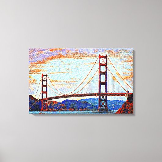 Golden Gate Bridge schilderij Canvas Afdruk (Voorkant)