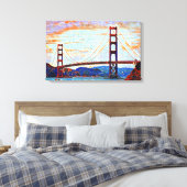 Golden Gate Bridge schilderij Canvas Afdruk (Insitu (Slaapkamer))