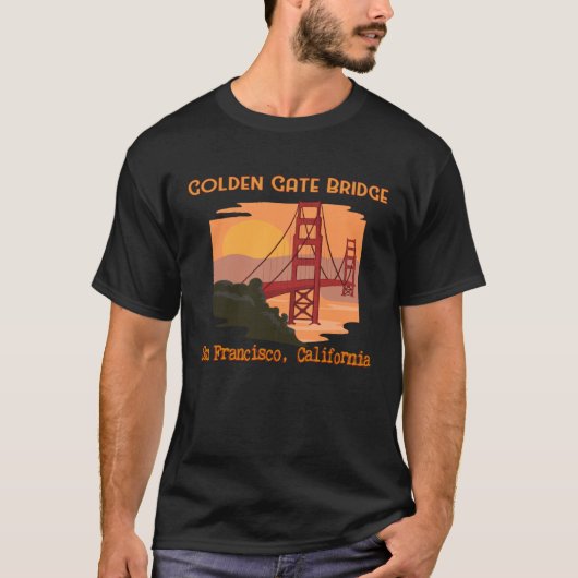 Golden Gate Bridge Souvenir, San Francisco Califor T-shirt (Voorkant)