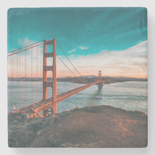 Golden Gate Bridge Stenen Onderzetter (Voorkant)