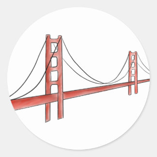 Golden Gate Bridge-Sticker Ronde Sticker