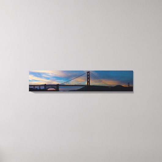 Golden Gate Bridge Sunset Panorama Canvas Afdruk (Voorkant)