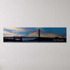 Golden Gate Bridge Sunset Panorama Poster